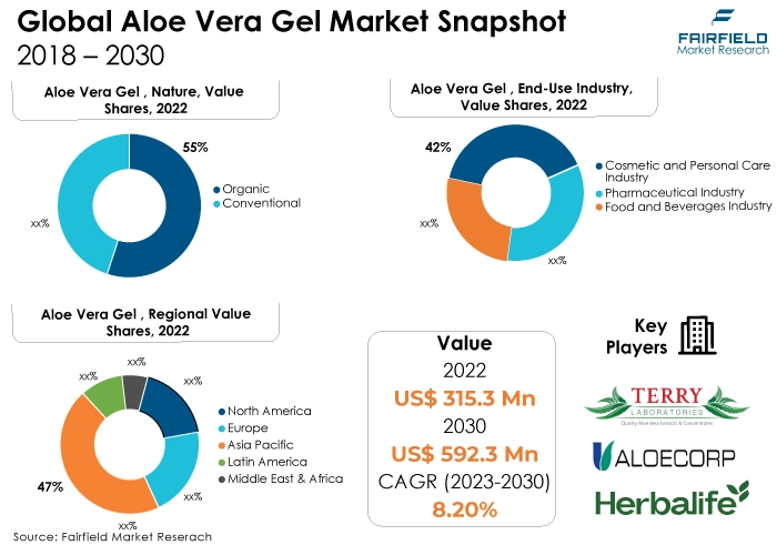 Global Aloe Vera Gel Market Snapshot, 2018 - 2030