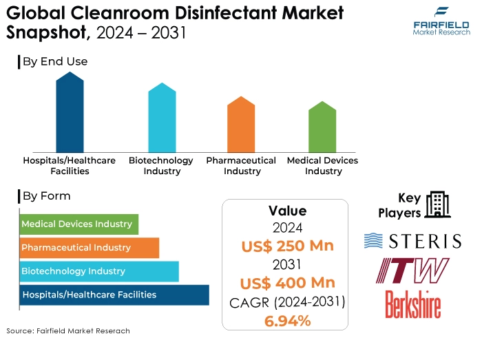 Cleanroom Disinfectant Market Snapshot, 2024 - 2031