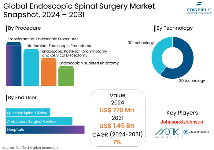 Endoscopic Spinal Surgery Market Snapshot, 2024 - 2031