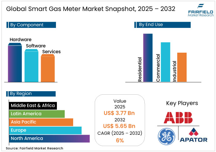 Smart Gas Meter Market Snapshot, 2025 - 2032